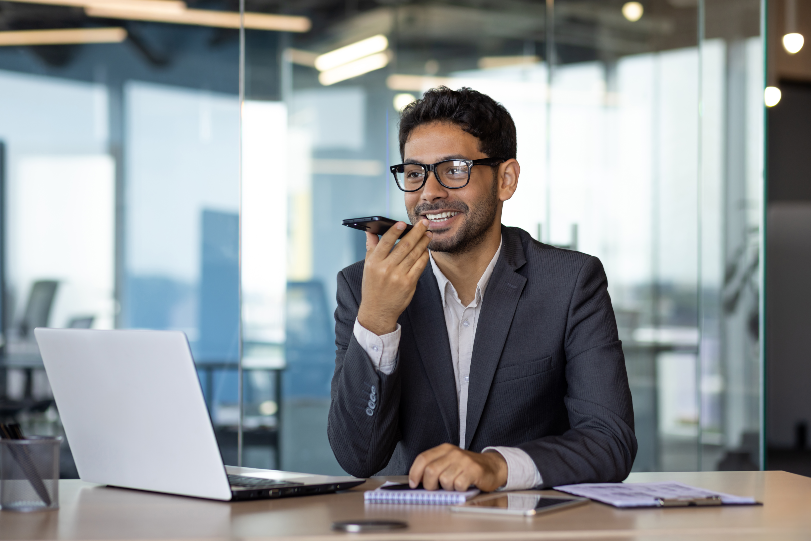 InfraWare Lawyer dictating to phone